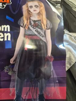 Girls Zombie Prom Queen Halloween Costume Size M (8-10)