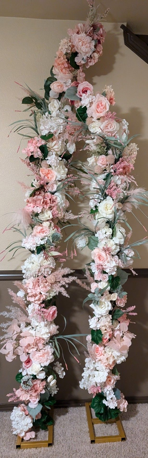 Pink And White Floral Arches