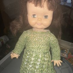 Vintage Doll With knitted Dress