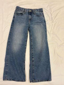 Kids Wide Leg Light Wash Jeans