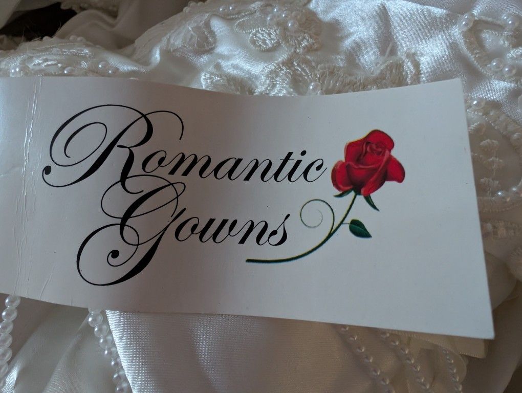 Beautiful Ivory Wedding Gown And Slip. Size 24