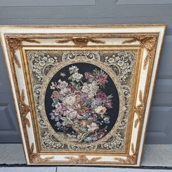 Framed Floral Tapestry
