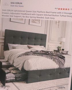Queen size bed and mattress