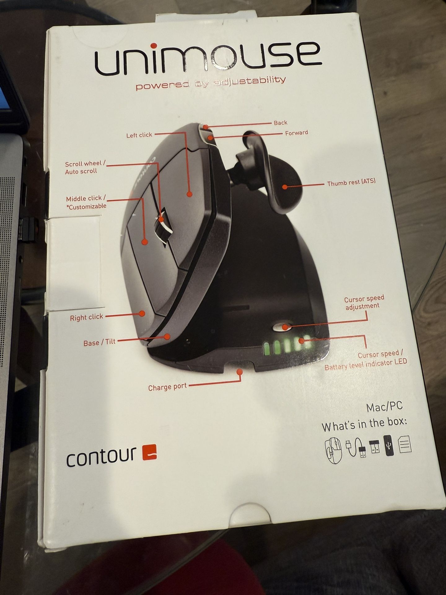 Unimouse Contour Wireless Ergonomic Mouse