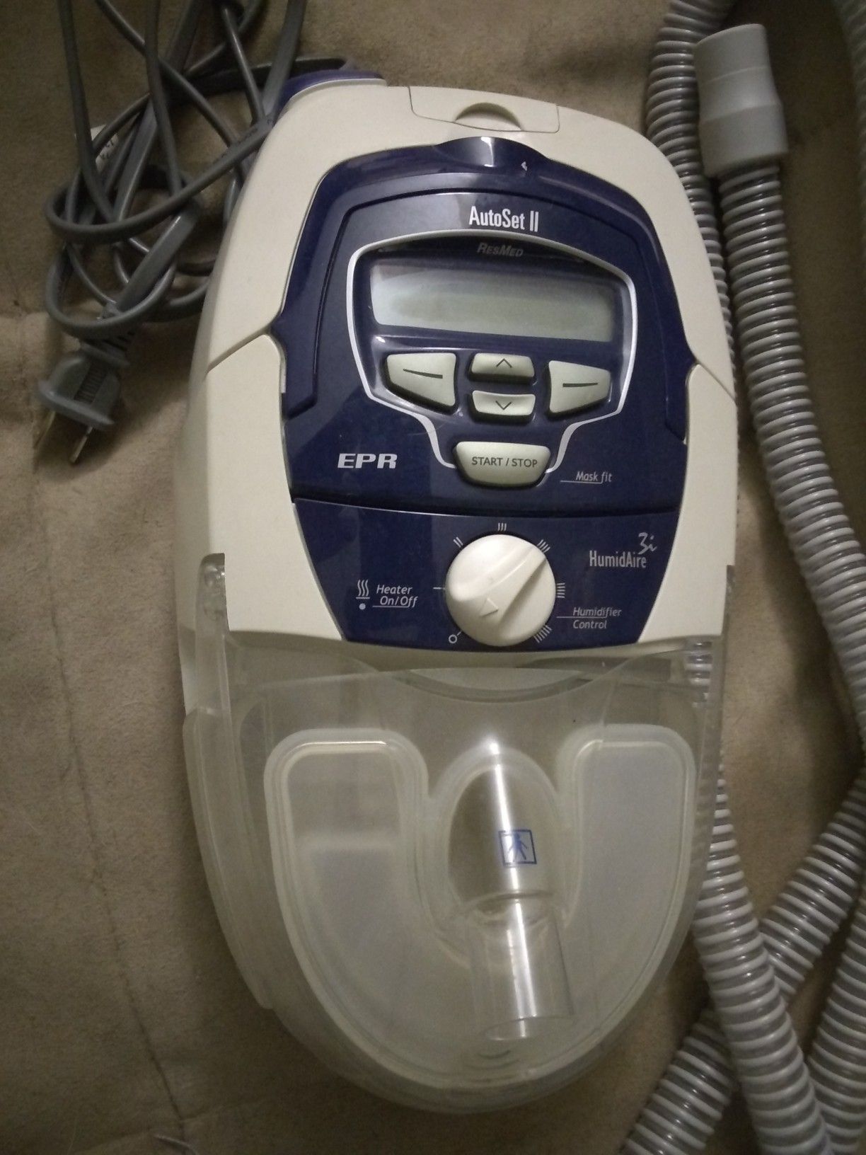 CPAP with humidifier and mask