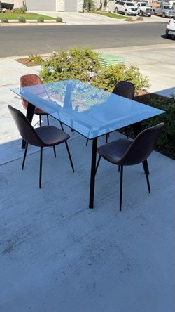 Glass Dining Table and 4 chairs