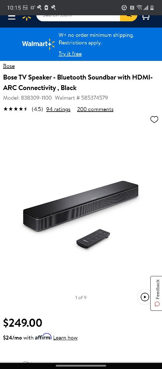 Bose TV Sound Bar Speaker Brand New In Box