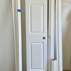 18” x 80” Left Swing Prehung 6 Panel Colonist Textured Molded Composite Doors, Hollow Core with Casing