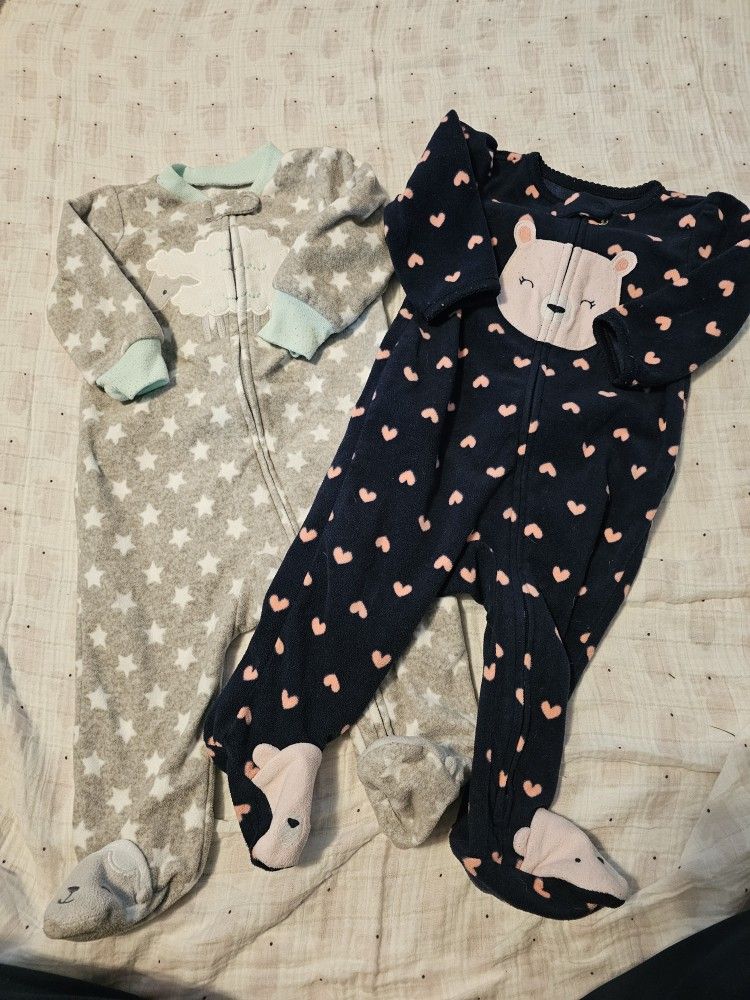 Carter's Fleece Rompers Baby 3-6 Month