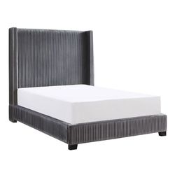 Brand new queen size gray bed frame.  CLOSEOUT deal. Mattress sold separate