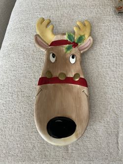 Fitz And Floyd Snack Therapy Reindeer Server