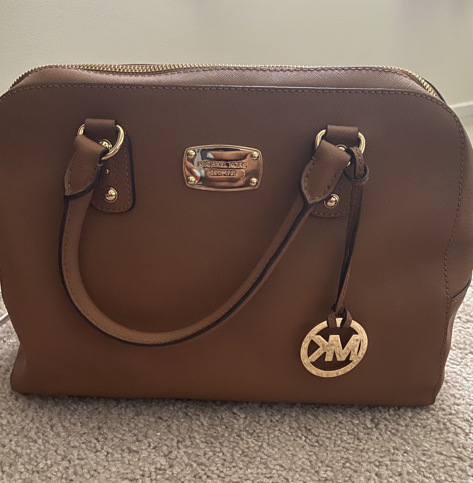 Michael Kors Brown Bowling Bag Purse With Strap for Sale in Ellicott City,  MD - OfferUp