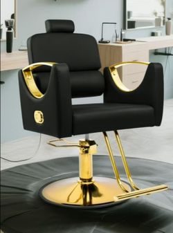 Black and gold barber chair New