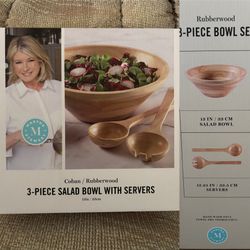 Martha Stewart 3 Piece Salad Bowl with Servers