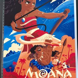 Tom Whalen MOANA Dawn Variant Artist Proof AP Print MONDO Cyclops DISNEY SIGNED