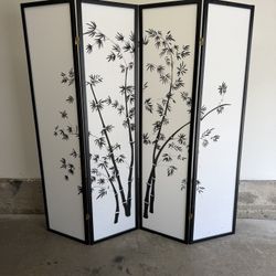 4-Panel Bamboo Room Divider 