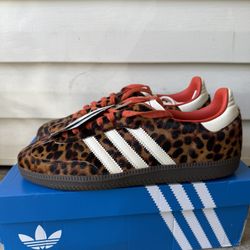 Size 10 Women's - Adidas Samba OG Preloved Red Leopard Cheetah (JI2734) NEW!