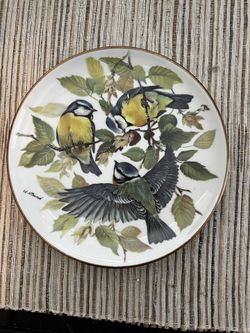 Vintage Songbird Blue Titmouse Plate