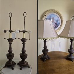 $100 PAIR OF WESTWOOD ANTIQUE LAMPS