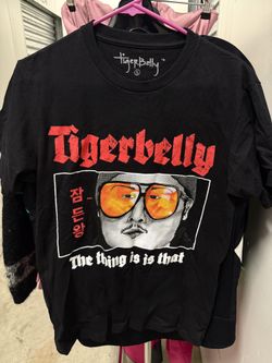 Rare Bobby Lee TigerBelly “The Thing Is Is That” Graphic T-Shirt S Black Cotton