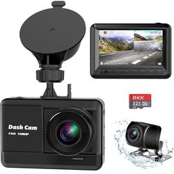 Dash Cam Front and Rear, Mini Dash Cam 1080P Full HD with 32GB SD Card, 2.45 inch IPS Screen, 2 Mounting Ways, Night Vis, WDR, Accident Lock, Loop Rec