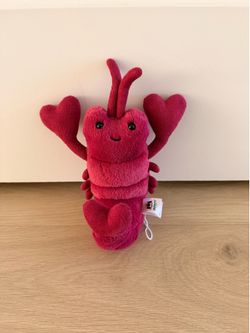 Jellycat Love Me Lobster Plush Stuffed Animal — Heart Claws — Gently Used w/ Tag