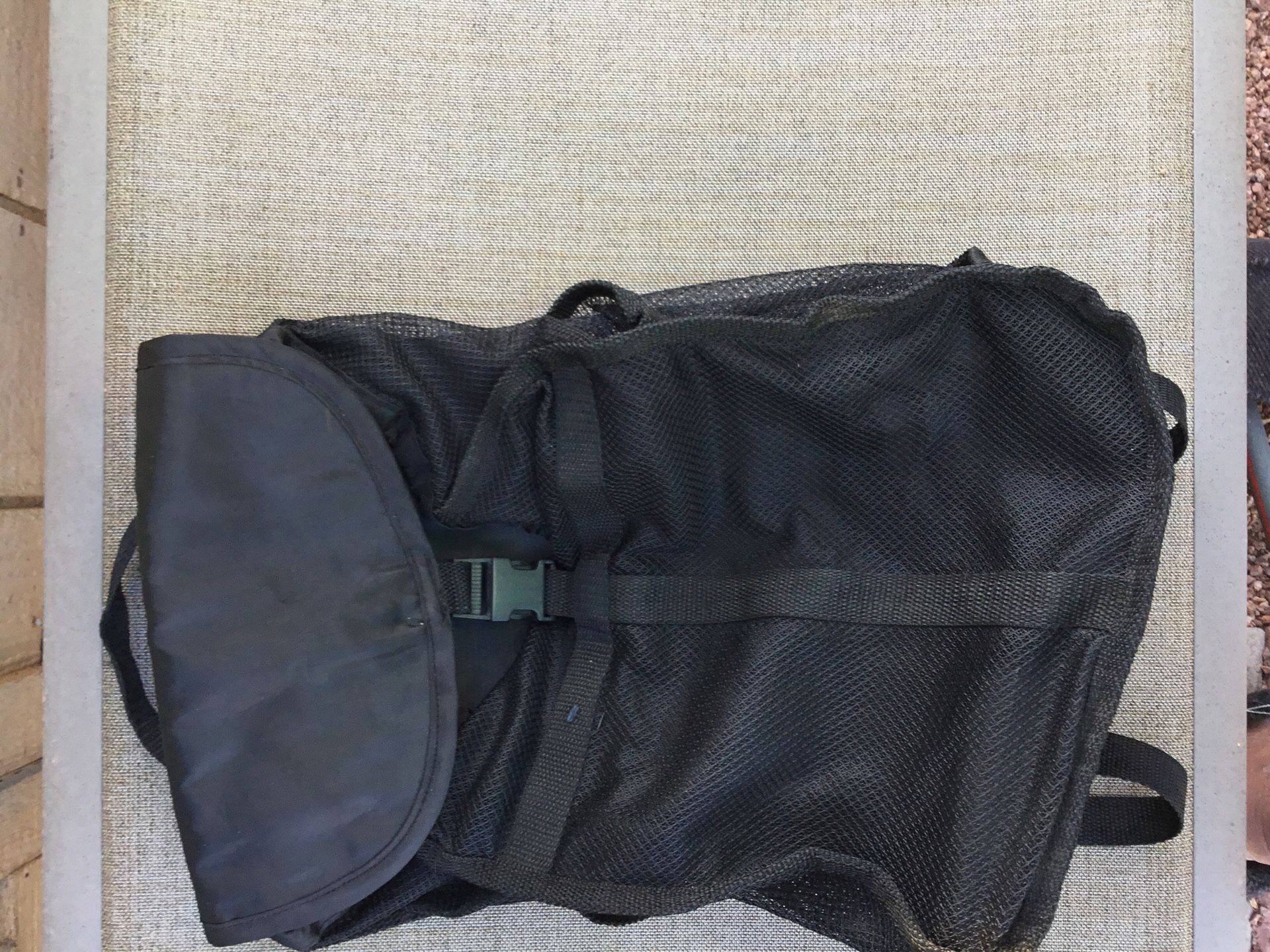 Backpack. Like new. See-through. Mesh material.