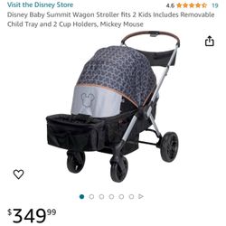 New In Box Disney Double Stroller 