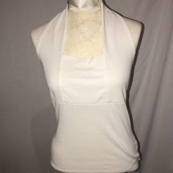 The Limited Cream Fitted Halter Tank Top