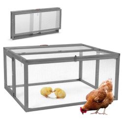 45 in. L Chicken Coop Rabbit Hutch with Openable Roof
