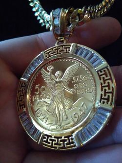 14k Gold filled Cuban link chain with Versace Medallion