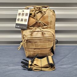 BRE Tactical EDC Crossbody Bag MOLLE Coyote Brown Sling Pack BNWT
