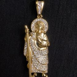 San Judas Tadeo + 14k Rope Chain