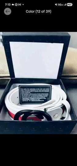 White gucci belt