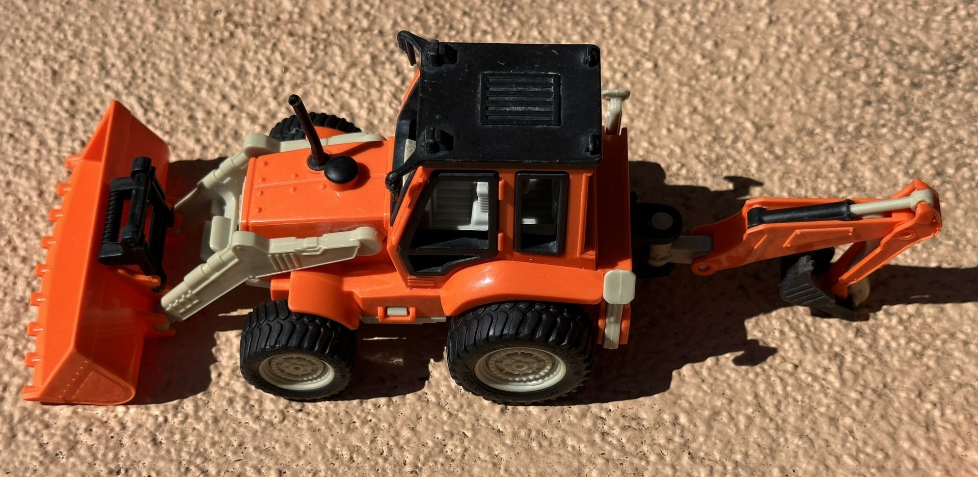 Battat Backhoe Loader construction Vehicle with front Shovel that pivots and movable Rear excavator arm $15 each $28 both 