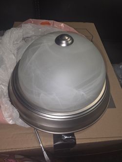 Brushed Nickel Dome Flush Mount Ceiling Light
