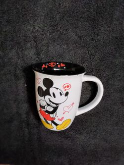 MICKEY/MINNIE MOUSE DOODLE HEARTS Silver Buffalo 16oz Tea Coffee Mug CUP NEW TAG