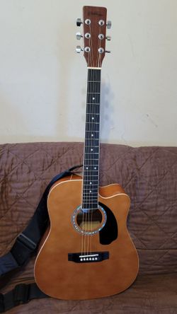 ASHTRORPE STANDARD AACOUSTIC ELECTRIC GUITAR MODEL: D97 DREADNOUGHT IN NATURAL COLOR.