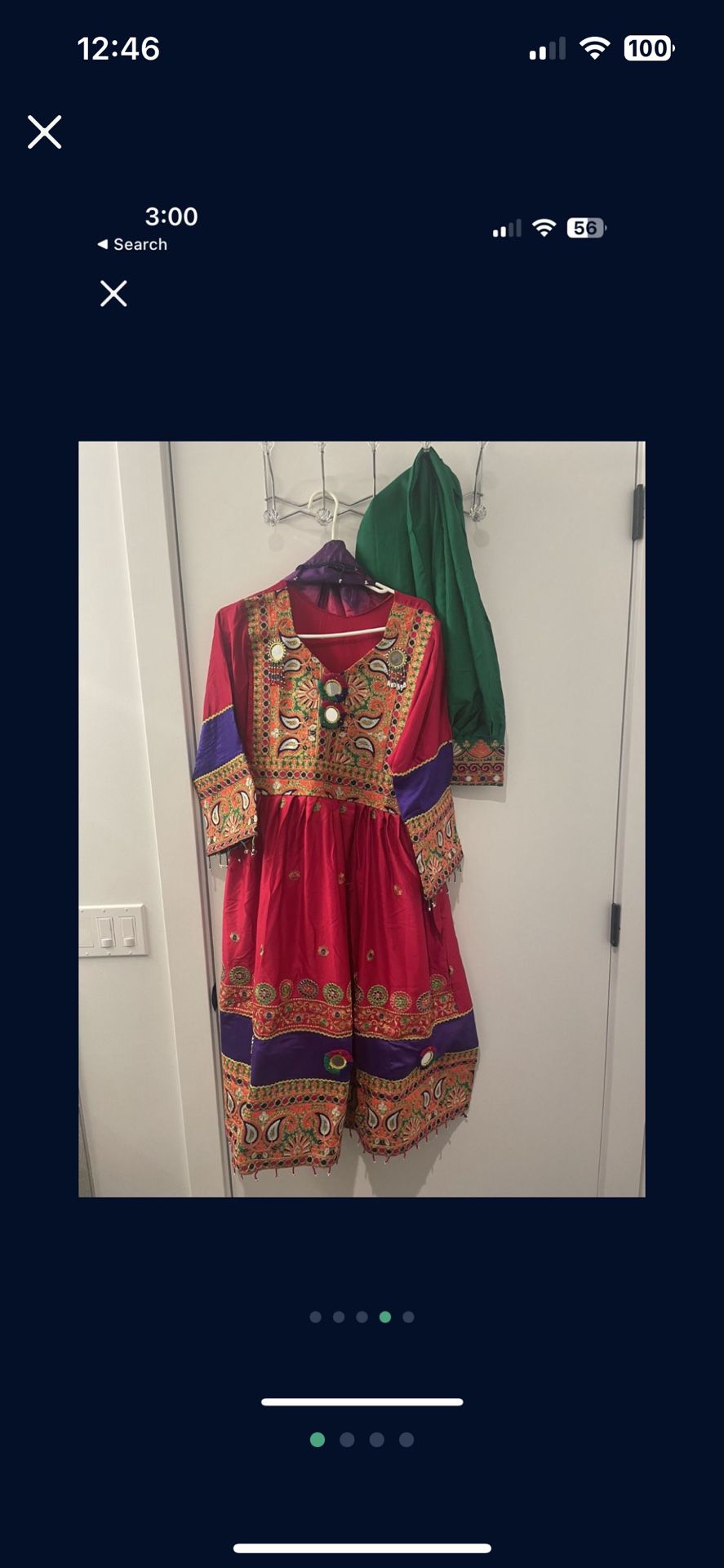 $50 Afghan Dress Colorful For All Desi Parties. 