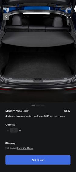 Price reduced! Brand new 2026 Tesla Model Y parcel shelf cargo cover