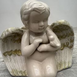 Vintage Plant Planter Pot Angel Nature Ceramic Garden Home Decor