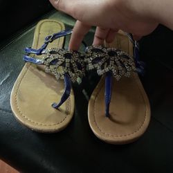 Blue Sandals With Gems