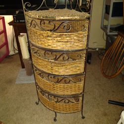 Wicker Corner Shelf