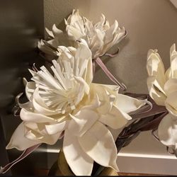 Vase $12 Flowers on stem - each $8, three available 