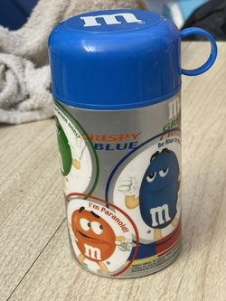 Blue M&M Insulated Thermos
