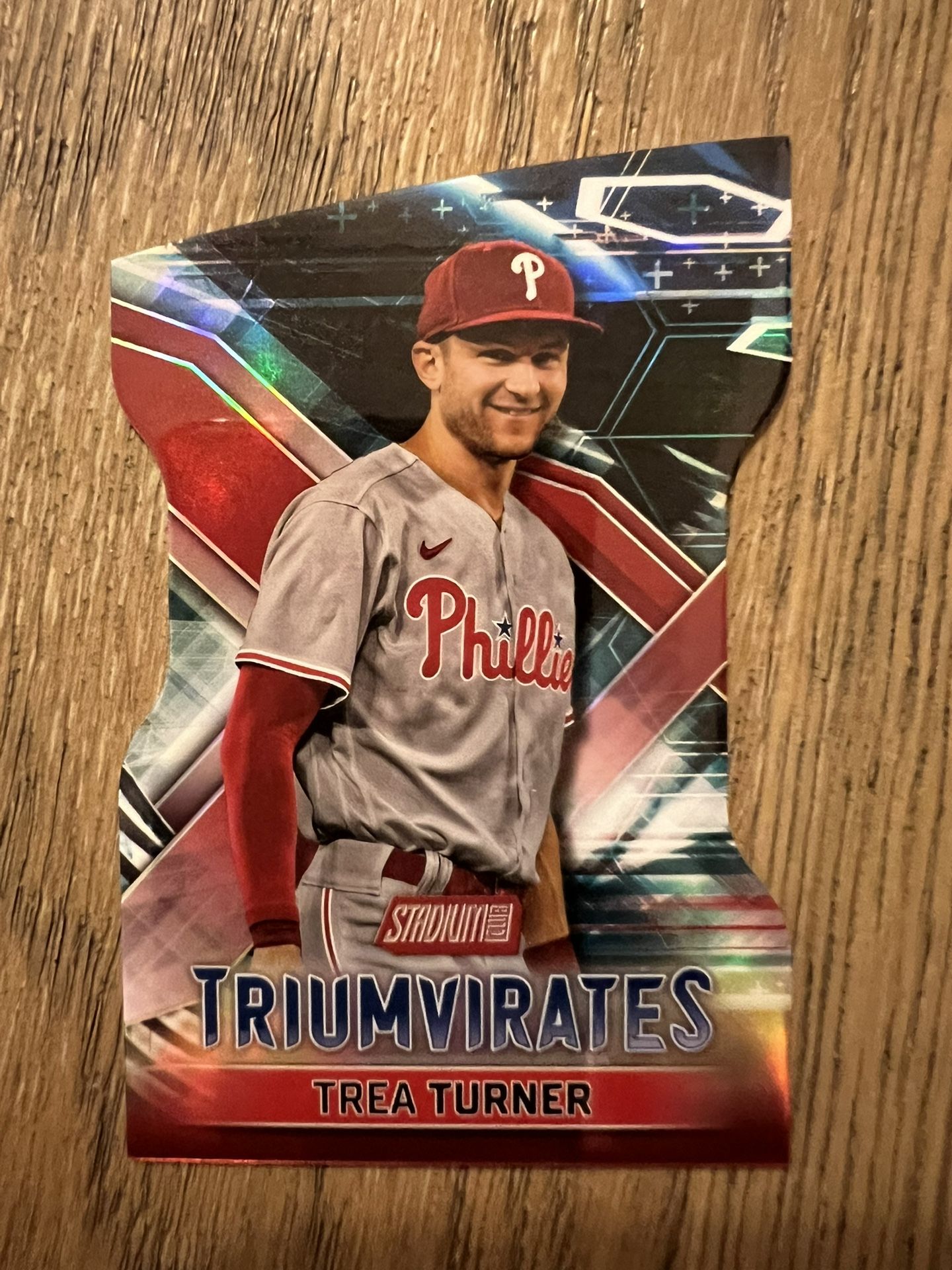 2023 Topps Stadium Club Triumvirates RED (1:257) - T-13 Trea Turner - Phillies