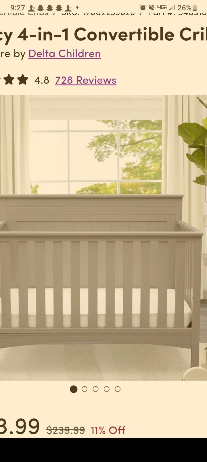 Brand New Crib 4 In One