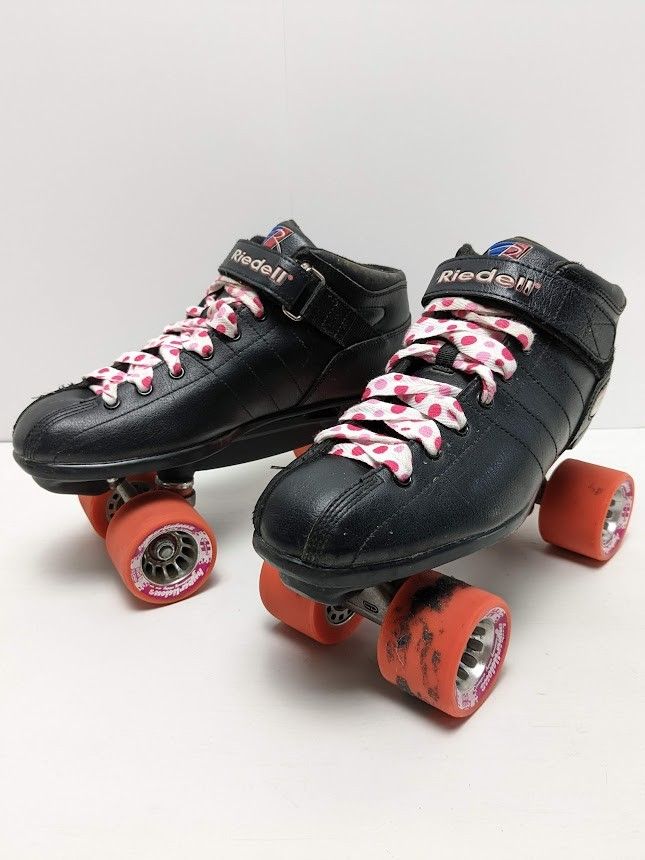 Riedell R3 Cayman Roller Skates Black Hyperlicious Wheels US Women's Size 10 ✅