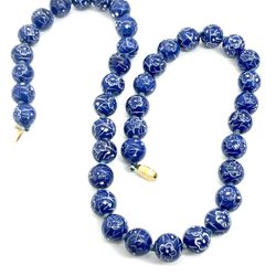 10k Gold Asian Porcelain Necklace