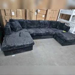 4 Pc Black Color Sectional Sofa